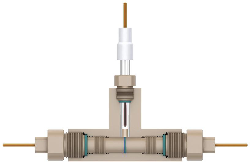B001-1 Three-Electrode Battery Test Cell — Section view