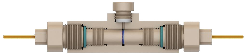 B001-2 Two-Electrode Battery Test Cell — Section view