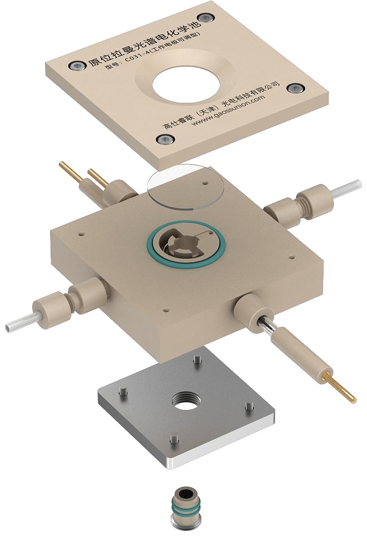 C031-4 Disc-Electrode Raman Cell — assembly view from the catalog